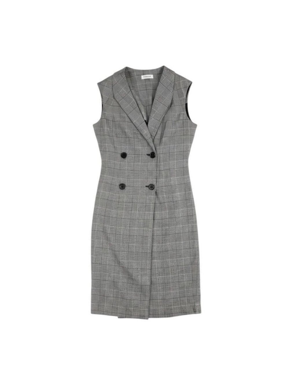 Calvin Klein Womens Sleeveless Plaid Double-Breasted Sheath Dress Size 2